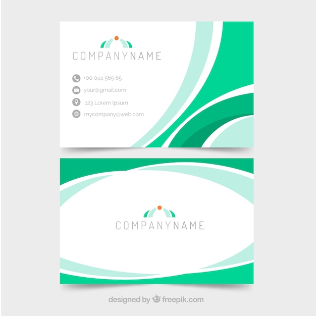 Abstract business card with flat design