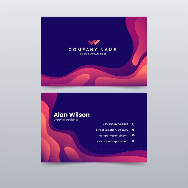 Abstract business card with fluid shapes