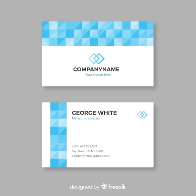 Abstract business card with geometric design