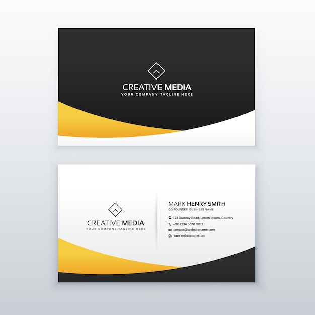 Abstract business card with golden details