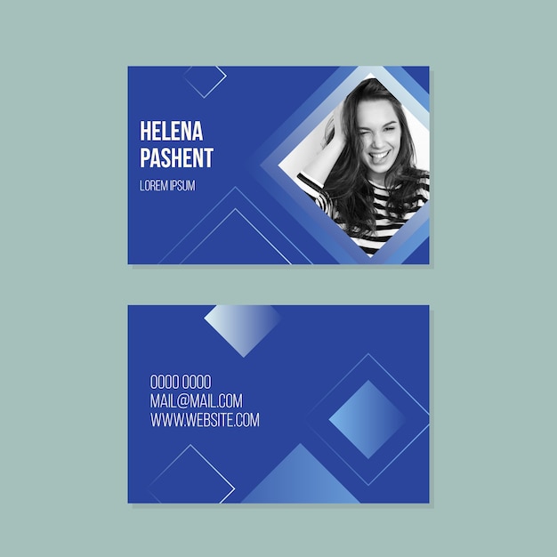 Free vector abstract business card with photo