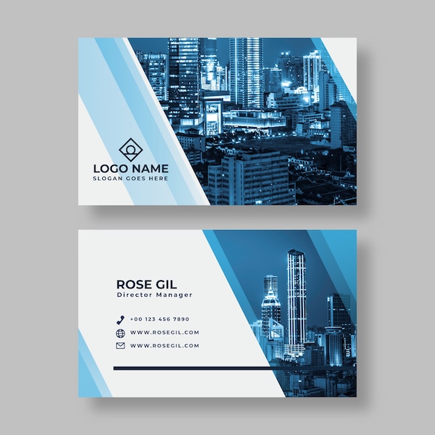 Free vector abstract business card with picture