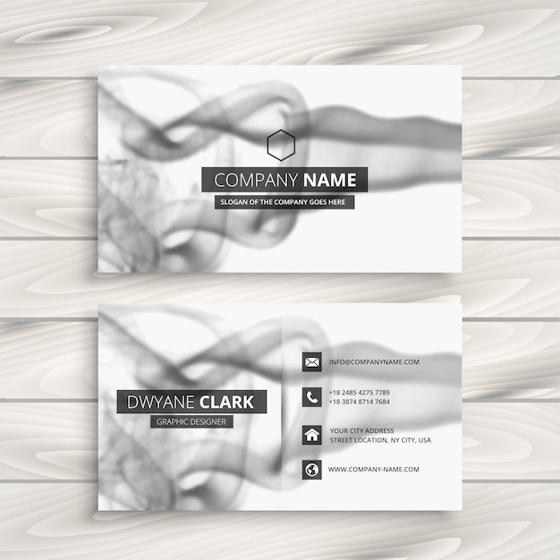 Free vector abstract business card with smoke effect