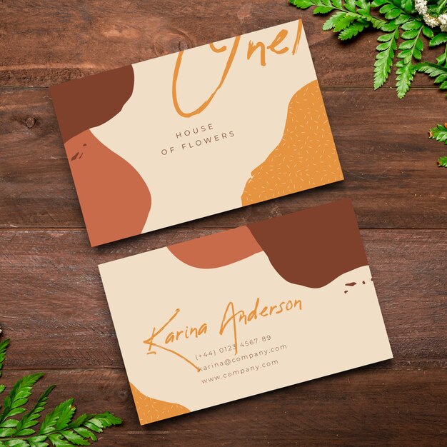 abstract business card with stains