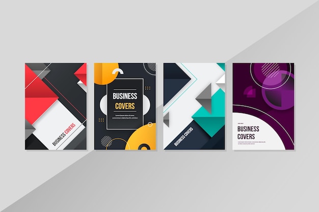 Free vector abstract business colored covers collection