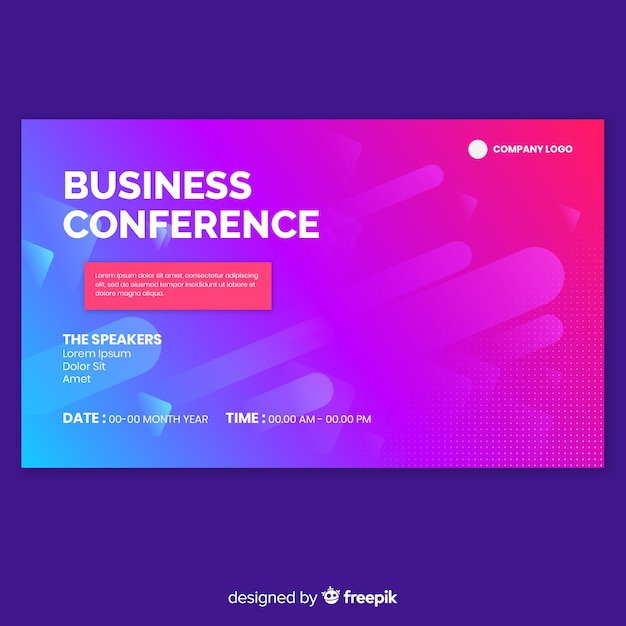 Abstract business conference landing page