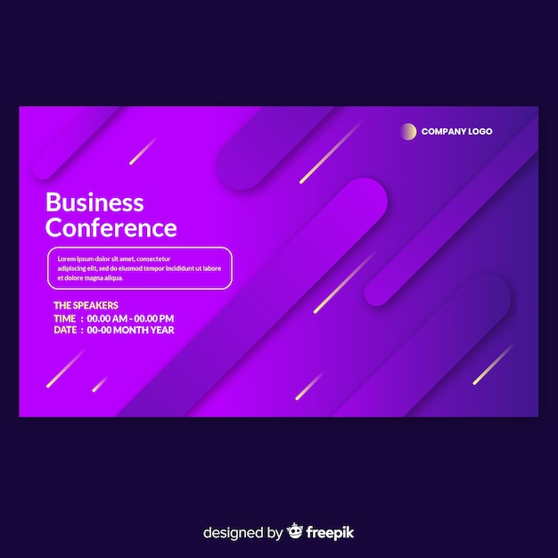Free vector abstract business conference landing page