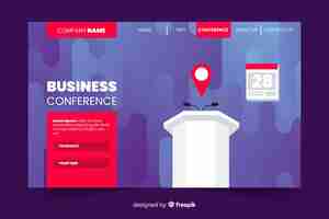 Free vector abstract business conference landing page