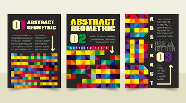 Free vector abstract business cover collection