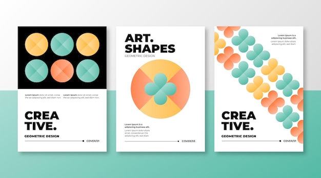 Free vector abstract business cover collection