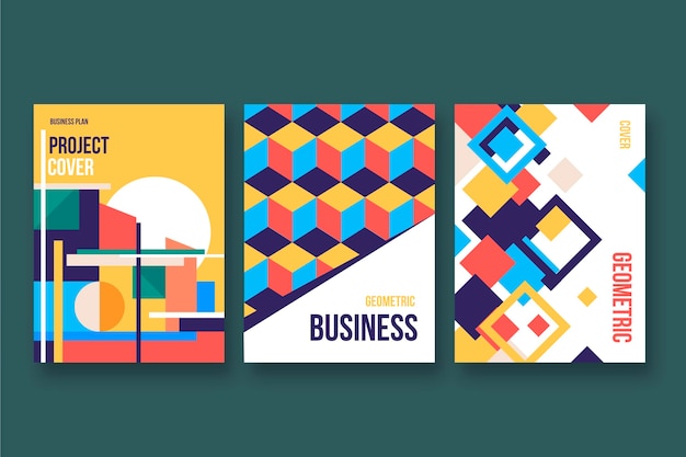 Free vector abstract business cover collection