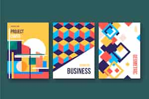 Free vector abstract business cover collection