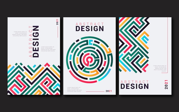 Free vector abstract business cover collection