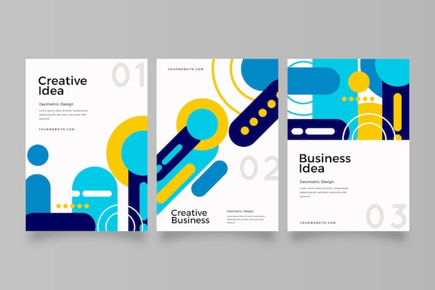 Free vector abstract business cover collection