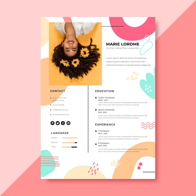 Free vector abstract business cv template