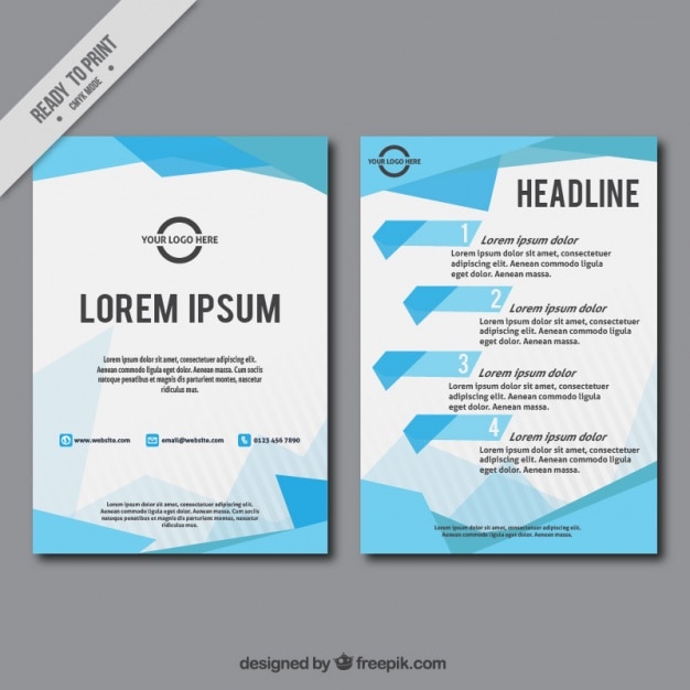 Free vector abstract business flyer in blue color