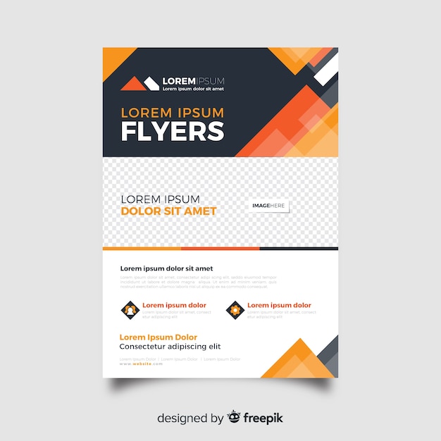 Free vector abstract business flyer template in orange shades