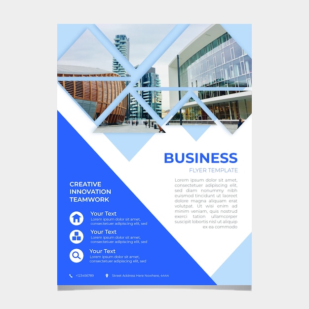 Abstract Business Flyer Template with Photo