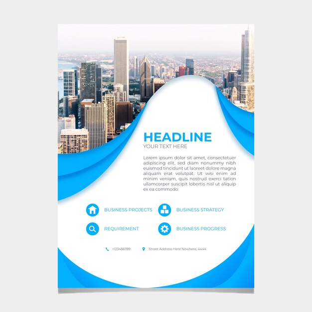 Abstract business flyer template with pic