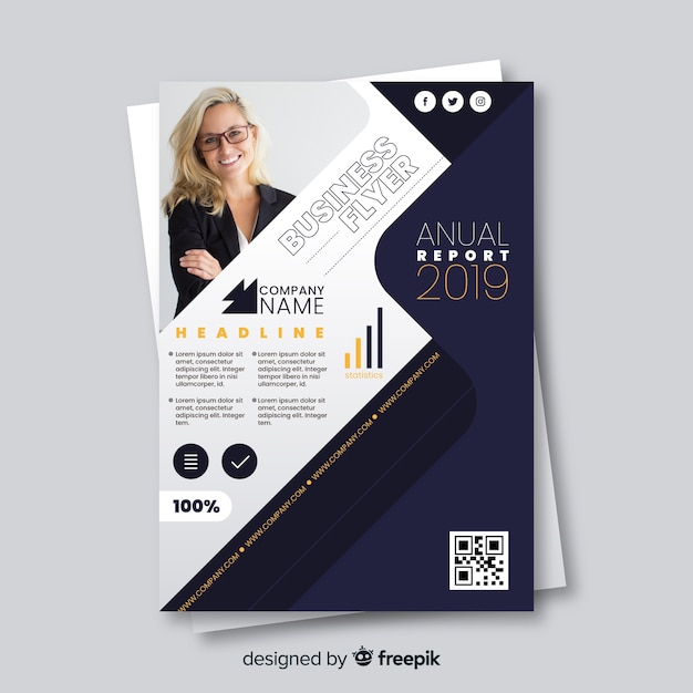 Free vector abstract business flyer template