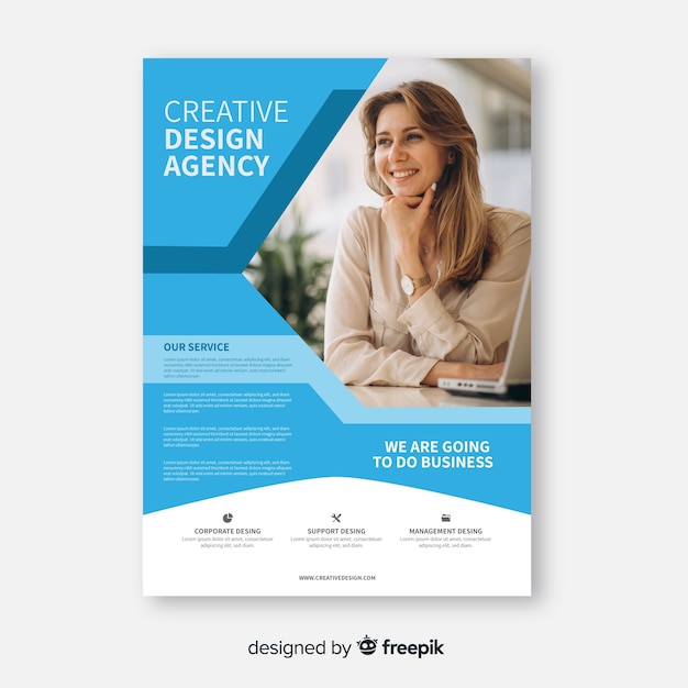 Free vector abstract business flyer with business woman