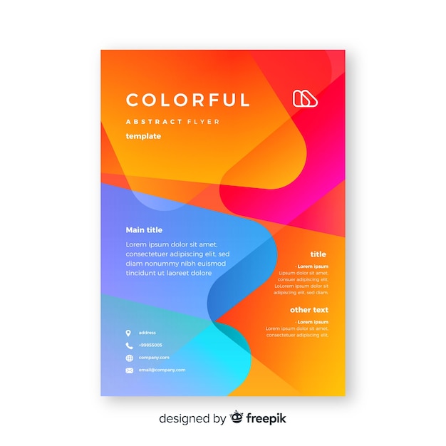 Free vector abstract business flyer with colorful style