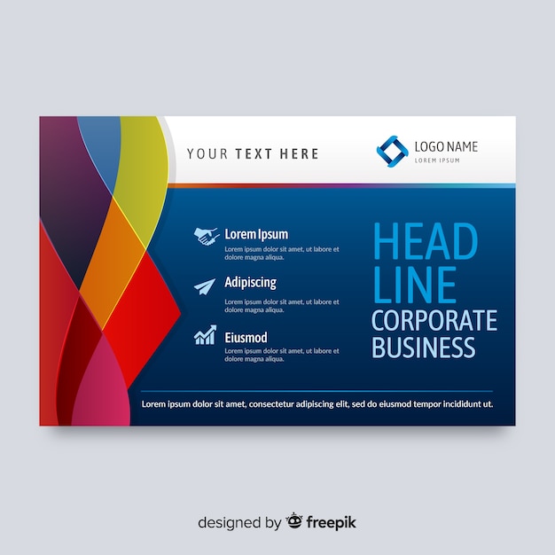 Abstract business flyer with colorful style