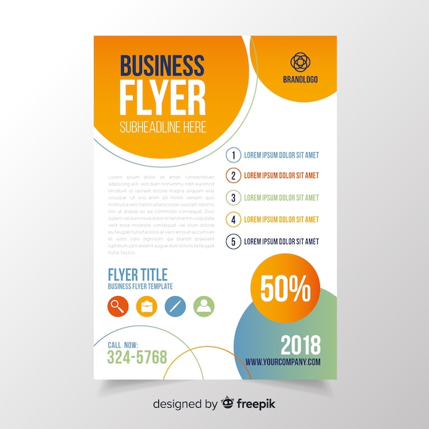 Abstract business flyer with colorful style