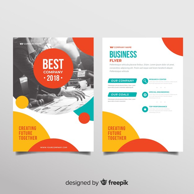 Abstract business flyer with colorful style