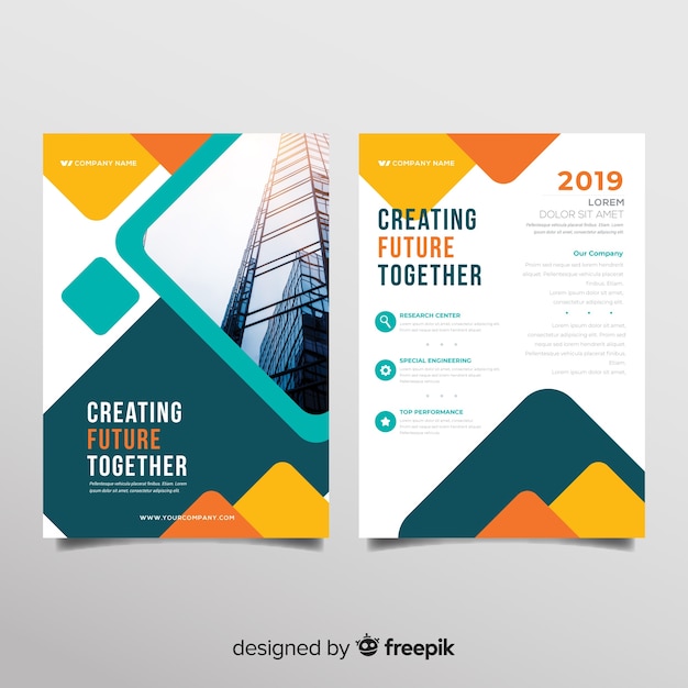 Abstract business flyer with colorful style