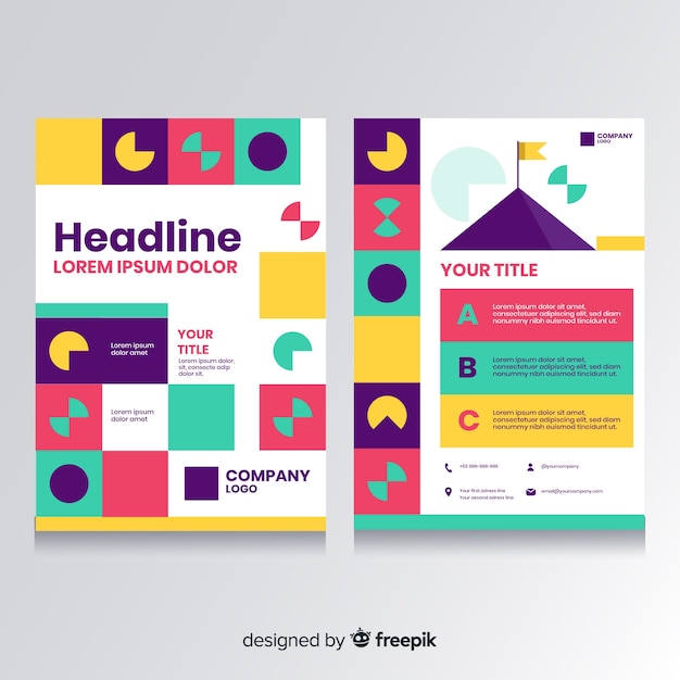 Free vector abstract business flyer with colorful style