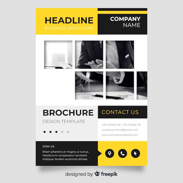 Abstract business flyer with image template