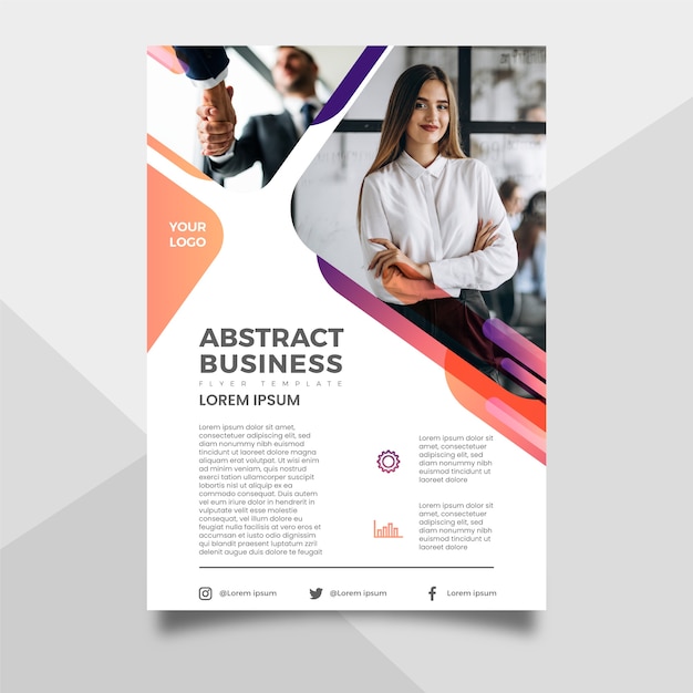 Free vector abstract business flyer with image