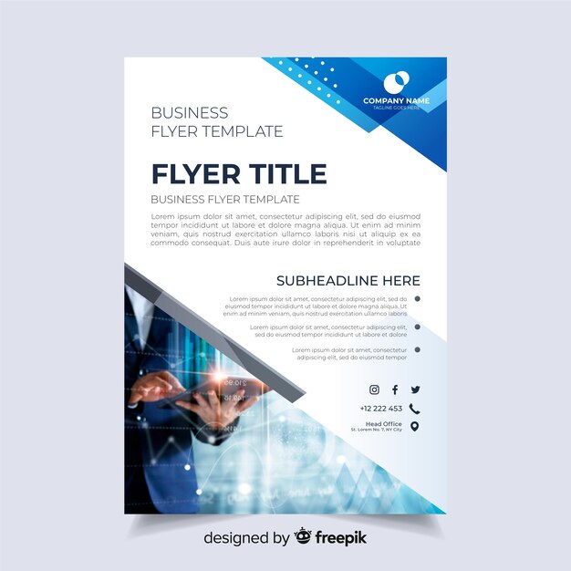 Abstract business flyer with image