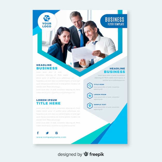 Abstract business flyer with image