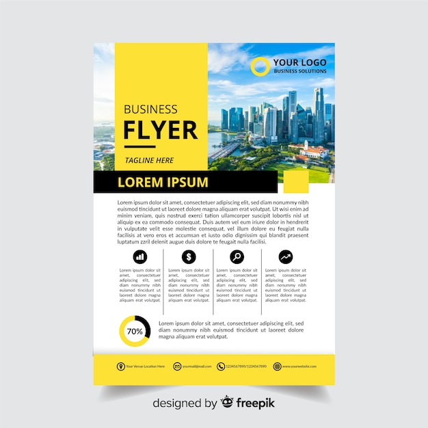 Abstract business flyer with photo