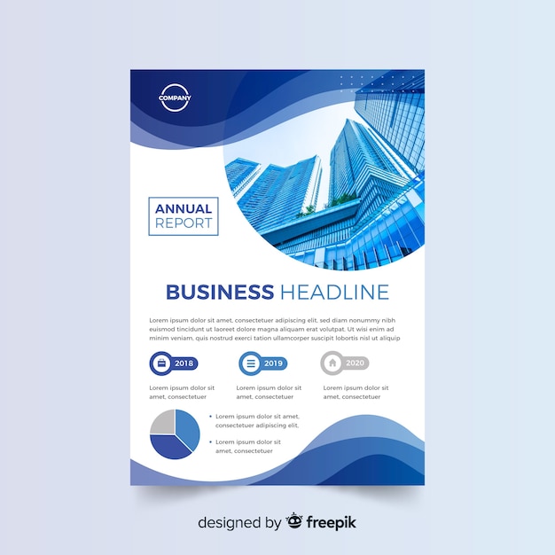 Free vector abstract business flyer with photo