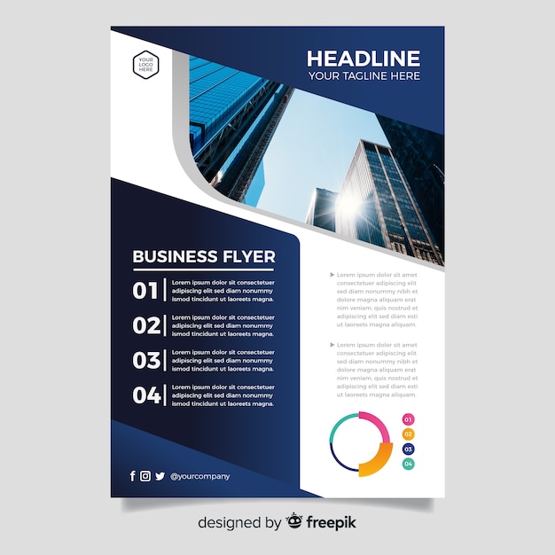 Abstract business flyer with photo