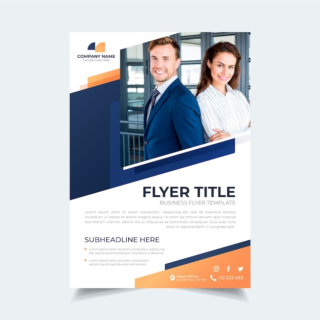 Abstract business flyer with photo