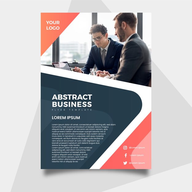 Abstract business flyer with photo