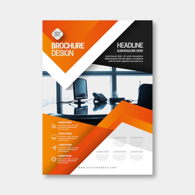 Free vector abstract business flyer with photo