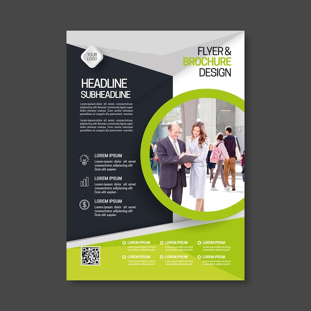 Abstract business flyer with photo