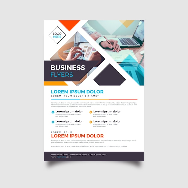 Abstract business flyer with photo