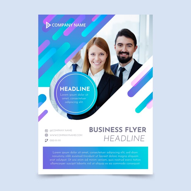 Abstract business flyer with photo