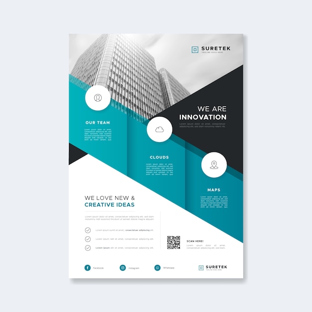 Abstract business flyer with photo