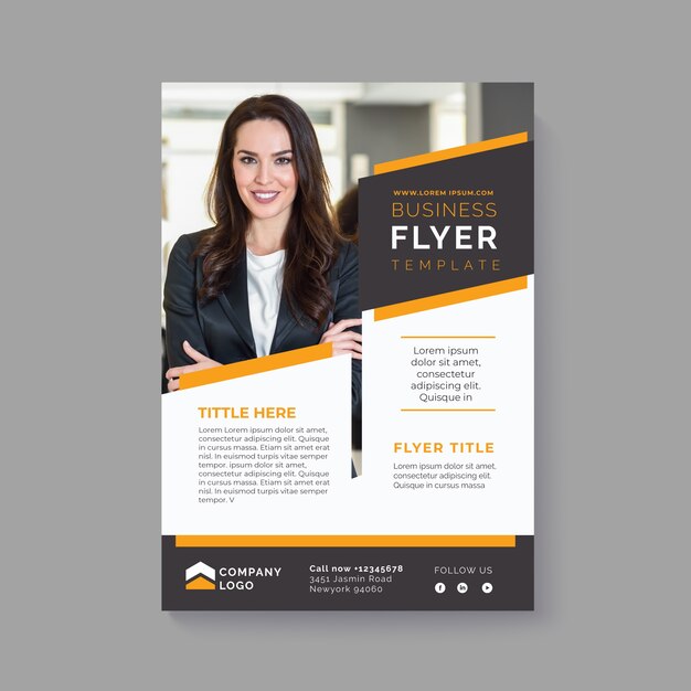 Abstract business flyer with pic