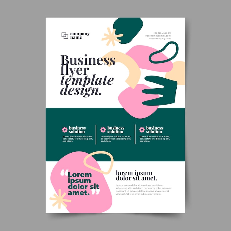 Free Vector abstract business print template with flat design shapes