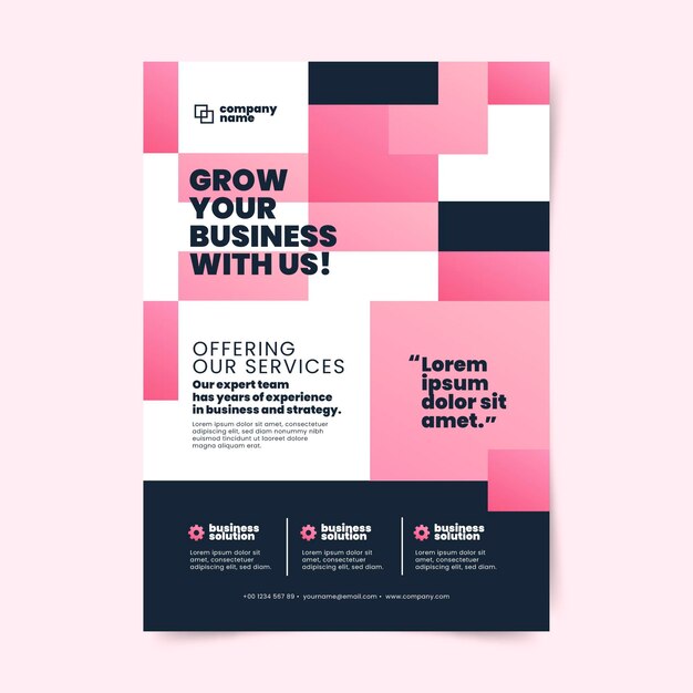 abstract business print template with gradient shapes