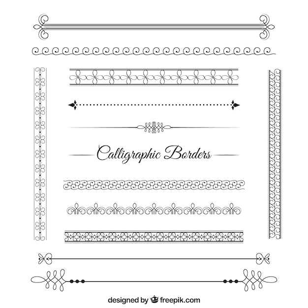 Abstract calligraphic borders pack