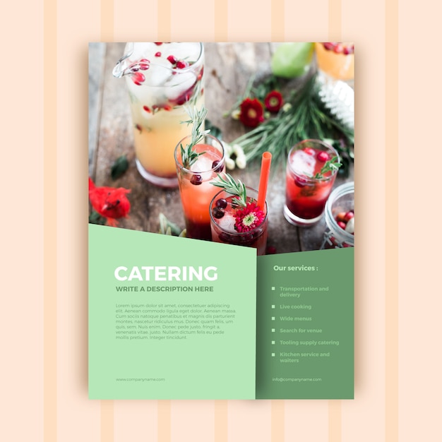 Free vector abstract catering business brochure template